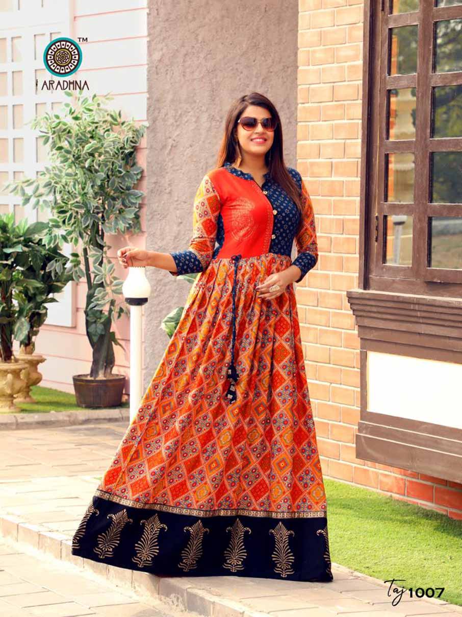 Taj Vol-2 Aradhna Printed Embroidery Kurti Manufacturer Taj Vol-2 Aradhna Printed Embroidery Kurti Manufacturer